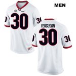 Men's Georgia Bulldogs NCAA #30 Ed Ferguson Nike Stitched White Authentic College Football Jersey LCN8454YL